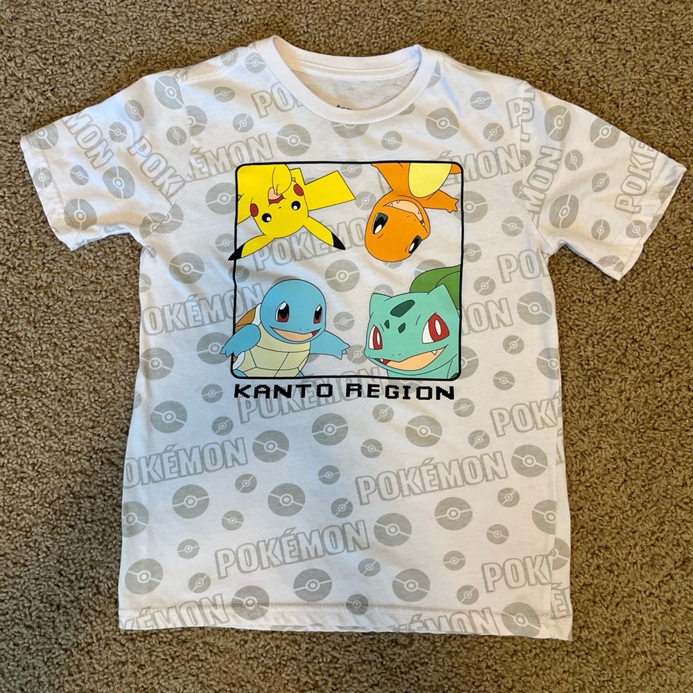 Pokémon Boys White Multicolor Graphic Short Sleeve T-shirt Size M (8)